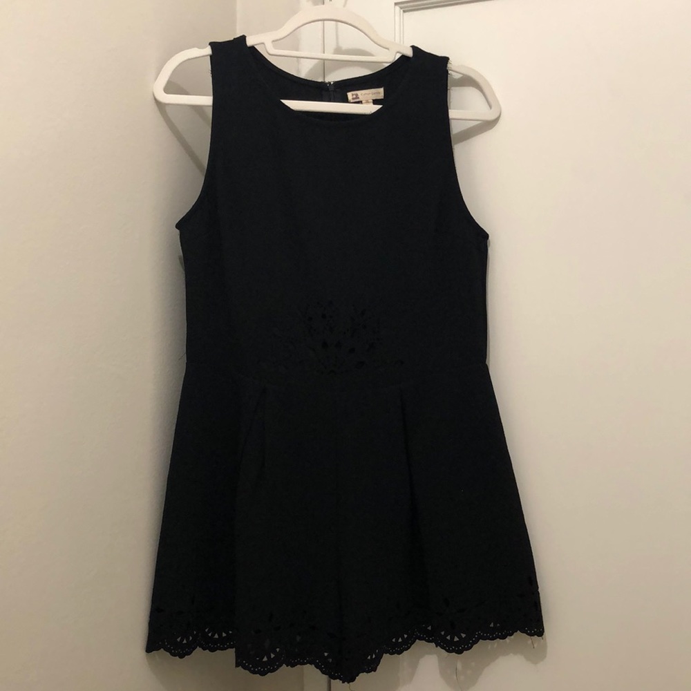 Cotton Candy Black Shorts Romper